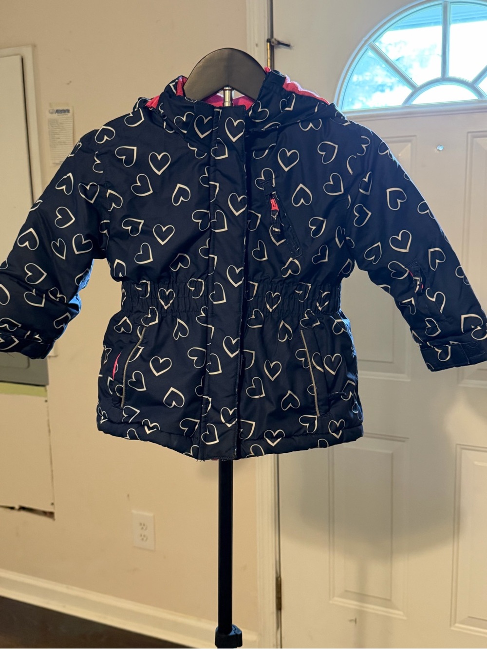Kiki & Koko Navy Heart Print Winter Puffer Jacket